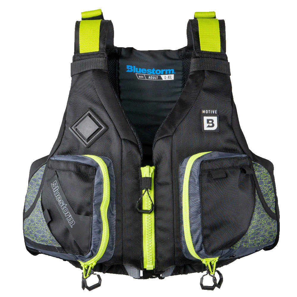 Bluestorm Motive Kayak Fishing Vest - Hi-Vis - L/XL [BS-248-HVS-L/XL]